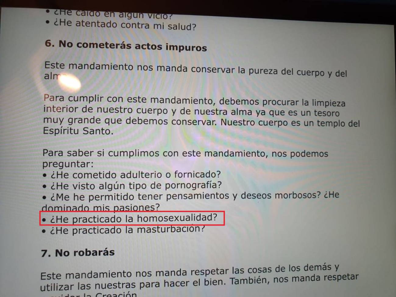 Una profesora de religión pregunta a sus alumnos si "han practicado la homosexualidad"