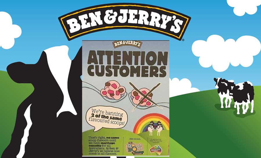 La original y “dulce prohibición” de Ben & Jerry's en apoyo a la igualdad del matrimonio en Australia