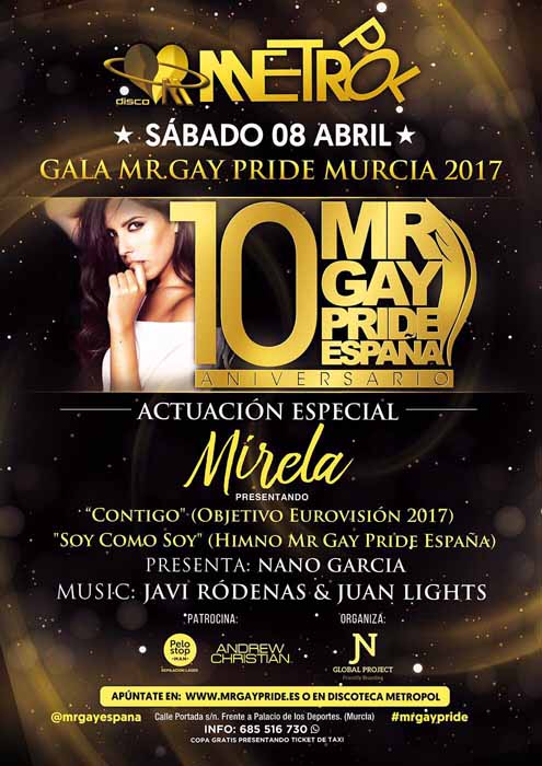 Cartel completo Mr Gay Pride Murcia 2017
