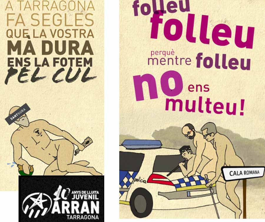 La CUP la lía parda con unos carteles que exigen la legalización del cruising en una playa de Tarragona