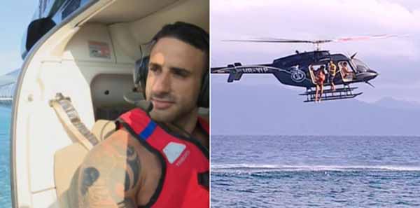 Eliad Cohen en el helicoptero de Supervivientes 2017