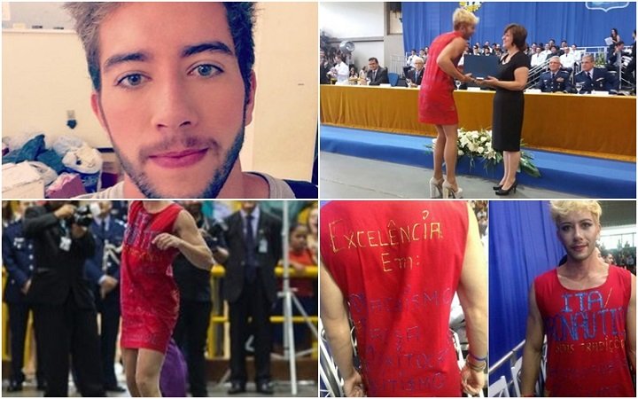 La protesta original de un estudiante gay: Acude a su graduación con vestido y tacones para denunciar la homofobia