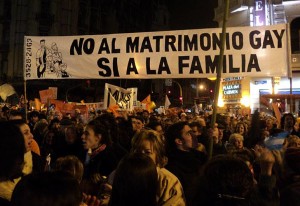 Manifestación contra gays en España