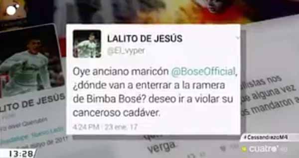 Ofensa Bimba Bosé en un tuit