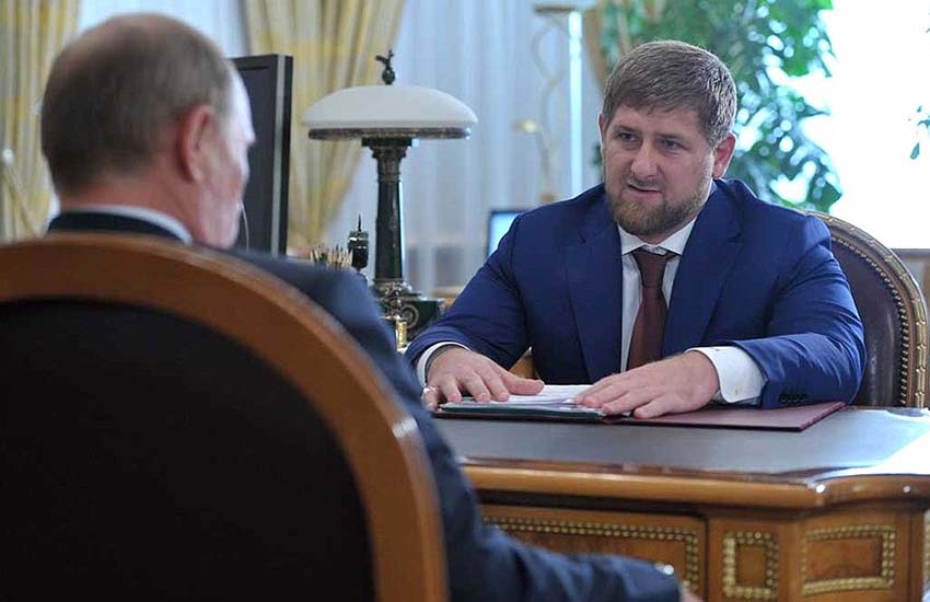 Putin y el presidente checheno