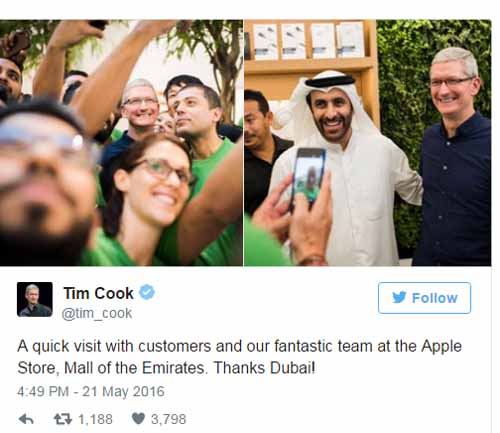 Tim Cook en Emiratos Árabes