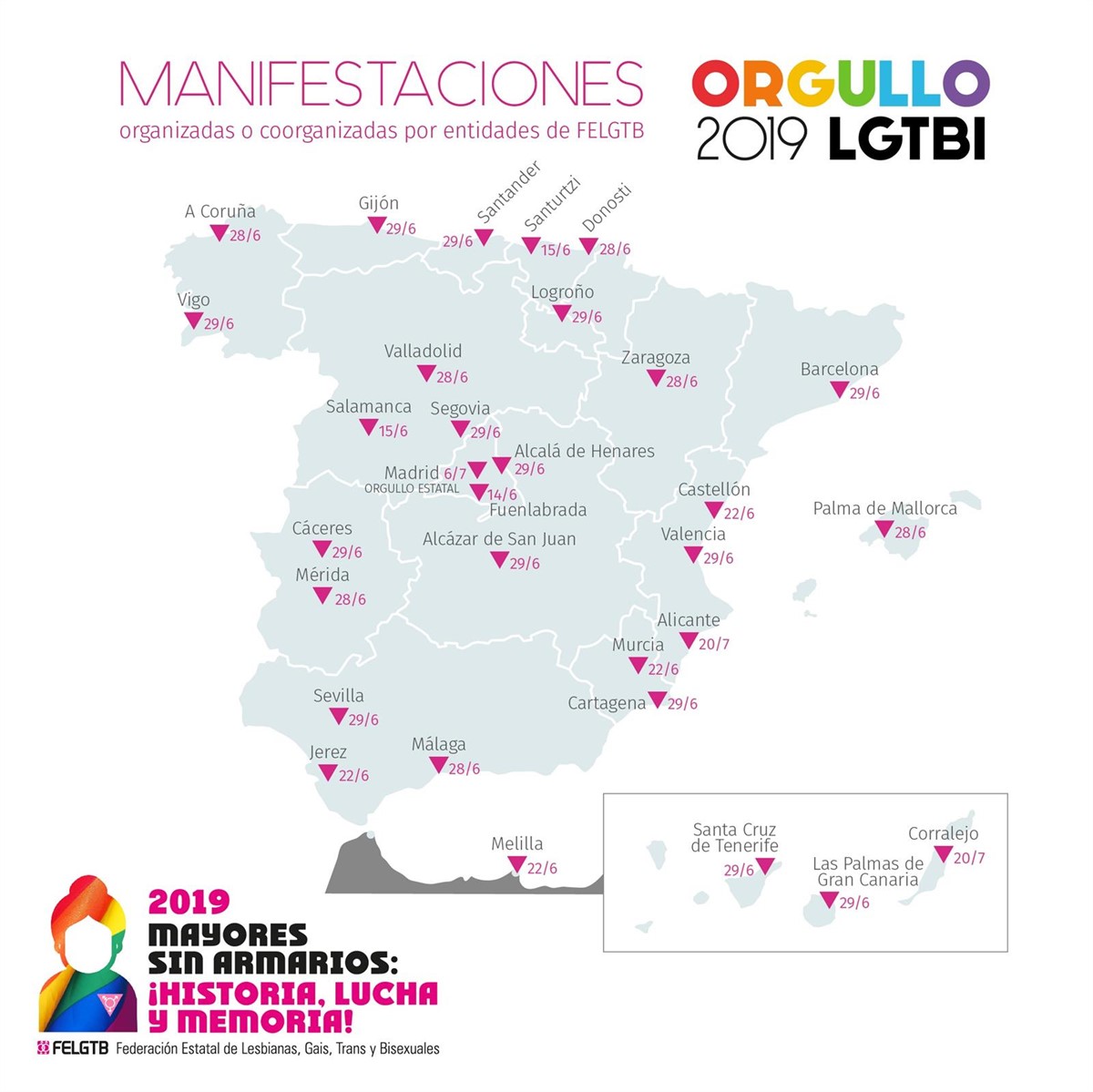 Estas son las acciones para conmemorar el Orgullo LGTBI