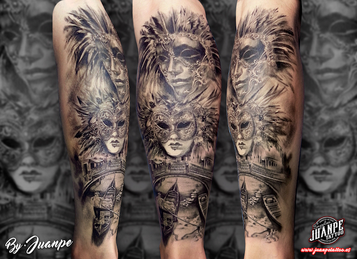 tatuaje-realismo-mascaras-venecianas-juanpetattoo