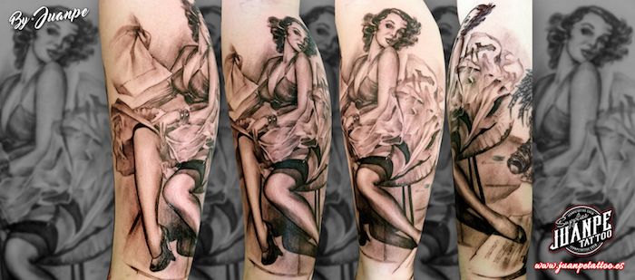 tatuaje-realismo-pin-up-falda-juanpetattoo