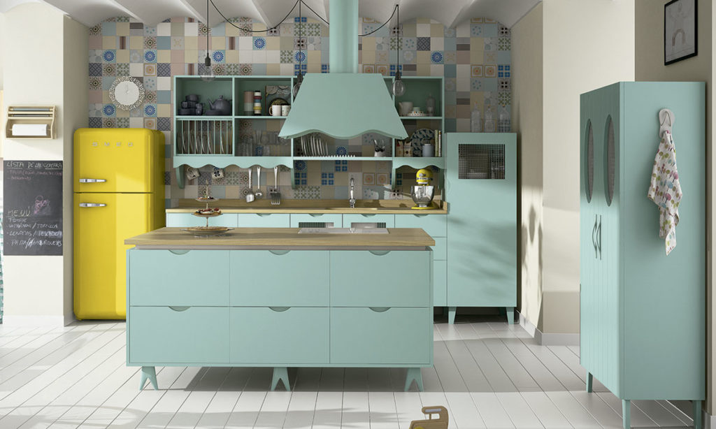 cocina-turquesa-con-mosaico