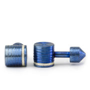 gemelos titanio anonizado azul-Antuña Joyería Artística de Autor
