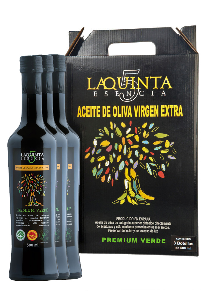 AOVE DOP PREMIUM 500ML CRISTAL VIRGINA LA QUINTA ESENCIA estuche 3 uds