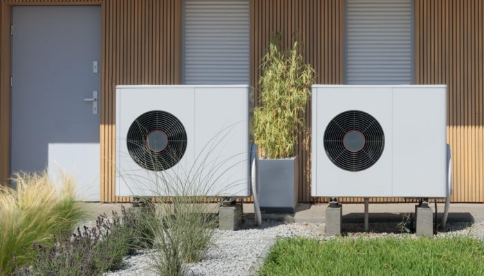 A,Pair,Of,Air,Source,Heat,Pumps,,An,Eco-friendly,Home