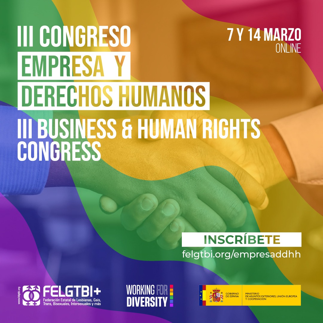 La igualdad LGTBI+ internacional, a debate, en el III Congreso de Empresas y Derechos Humanos de FELGTBI+